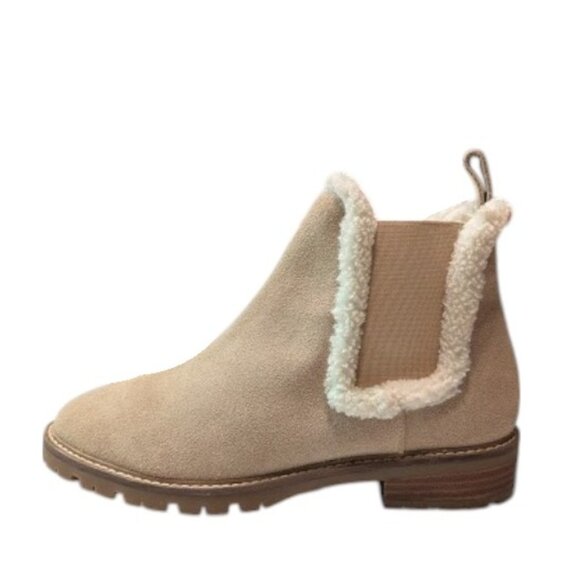 Steve Madden Leopold Tan Suede Faux Shearling Chelsea Booties Size 9 NWT-NWOB - Picture 2 of 8